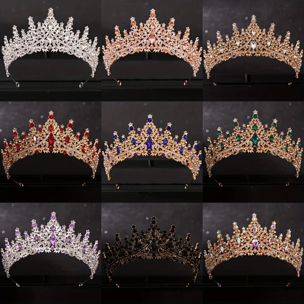 Baroque Crystal Tiaras And Crowns For Women Bride Rhinestone Prom Diadem Bridal Wedding Hair Accessories Jewelry Crown Tiara