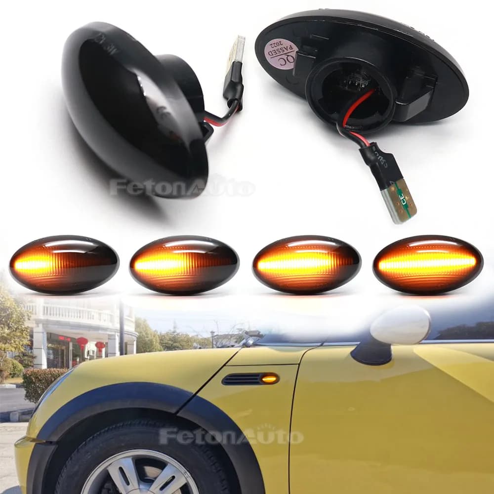 LED Side Marker Turn Signal Light Flowing Water Repeater Indicator Dynamic Blinker For BMW Mini Cooper R50 R53 R52