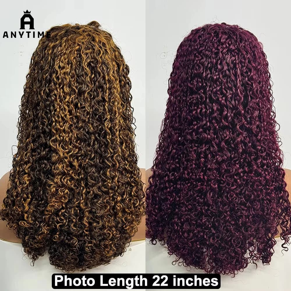 Double Drawn Jerry Pixie Curly 300% Density Real Human Hair Curly Wigs With 13x4 Lace Frontal Human Hair Wig for Black Women