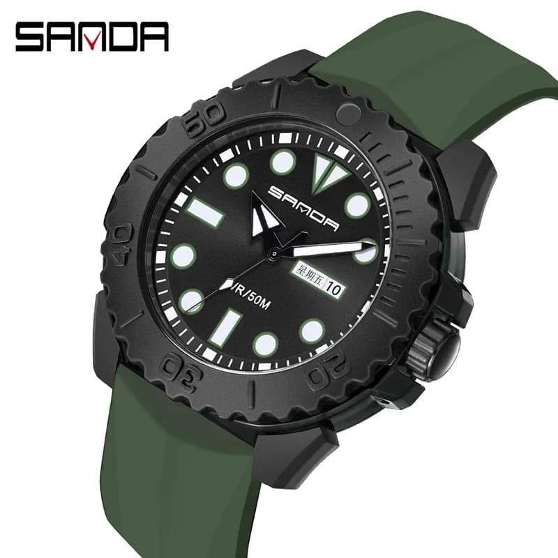 SANDA 3118 Masculino Fashion Top Sport Military Watch For Men Quartz Movement Casual 50bar Waterproof Wristwatch Clock Relogio