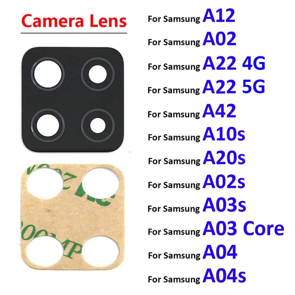 Camera Glass For Samsung A12 A21 A42 A425F A10s A20s A02 A02s A03s A04 A04s A22 4G 5G Rear Back Camera Lens Glass With Sticker