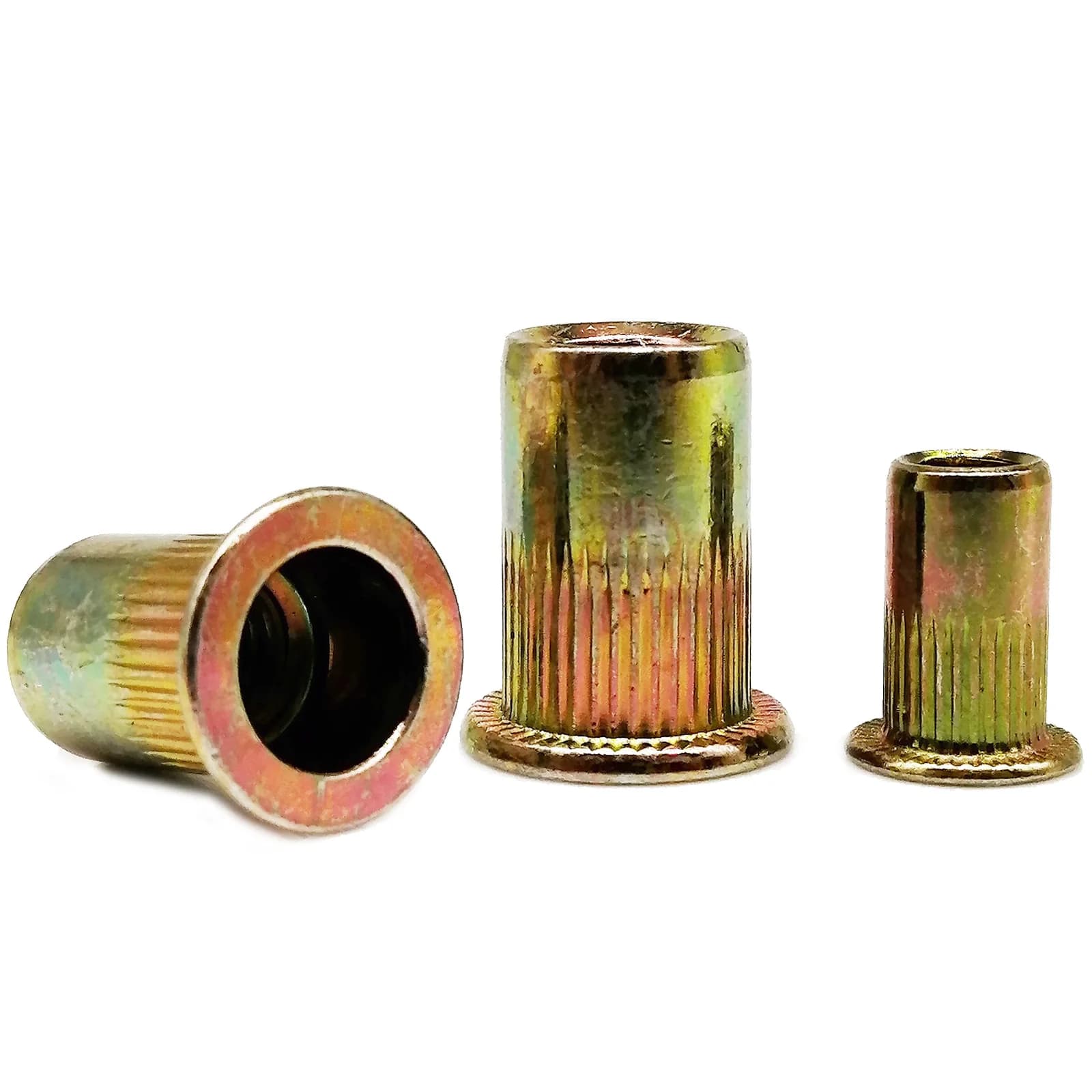 60/40/20/10pcs Flat Head Rivet Nut Binding Insert Nut Rivnut Nutsert M3 M4 M5 M6 M8 M10 M12 Carbon Steel