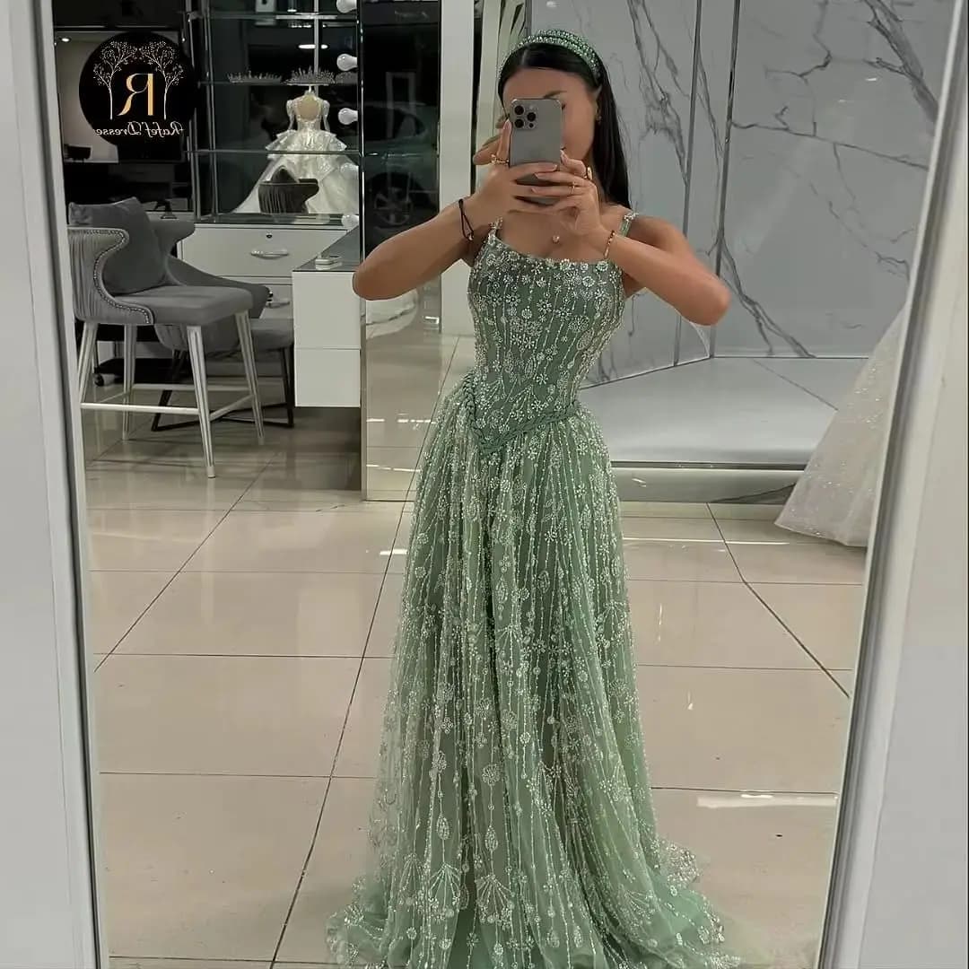 Aileen فساتين سهرة Luxurious Women's Evening Dresses for Special Occasions Green Customized Vestidos De Festa A-line Prom 2025