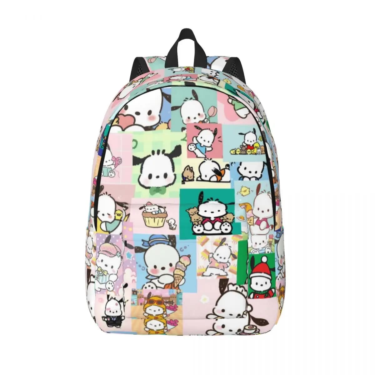 Pochacco Fashion Backpack with Pocket Student Business Cute Dog Cartoon Daypack for Men Women College Canvas Bags