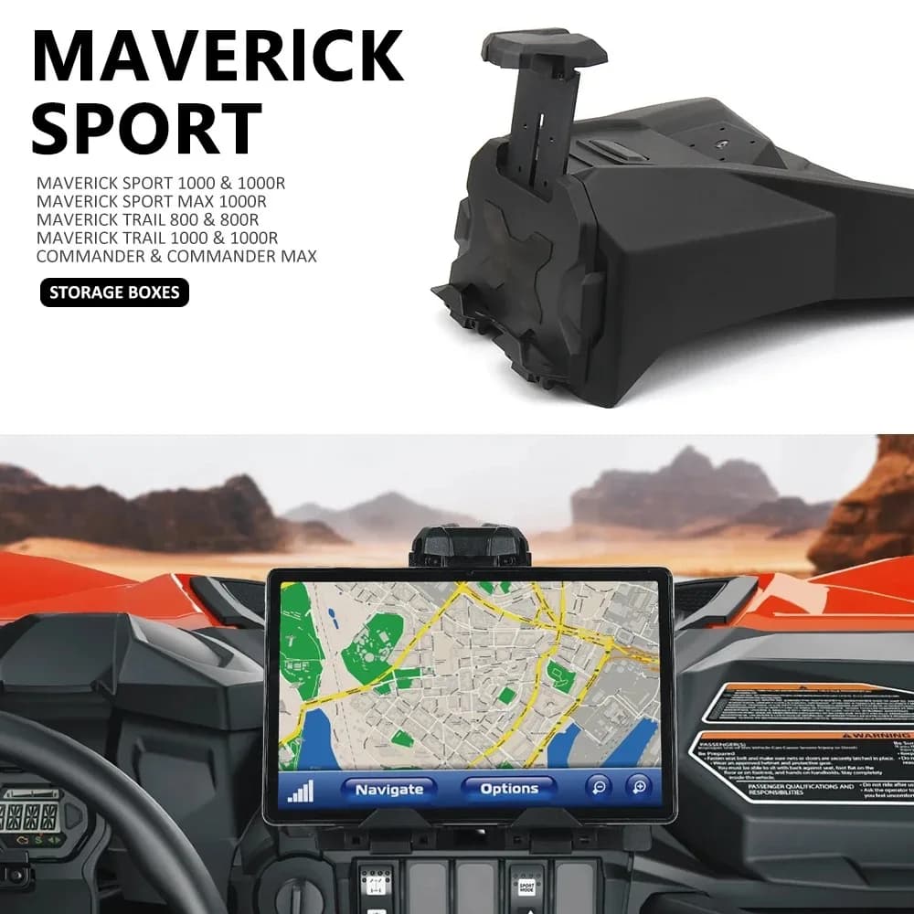 UTV Extended Electronic Device Holder GPS Tablet Mount Storage Box For Can-am Maverick Sport Trail 1000 800 Commander Max 2019-