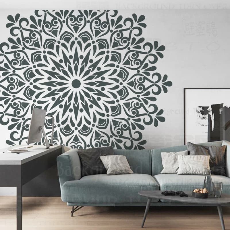 160cm - 240cm Wall Stencil Decor For Painting Plaster Template Larges Rollers Drawing Huge Giant Mandala Round Flower Lotus S244