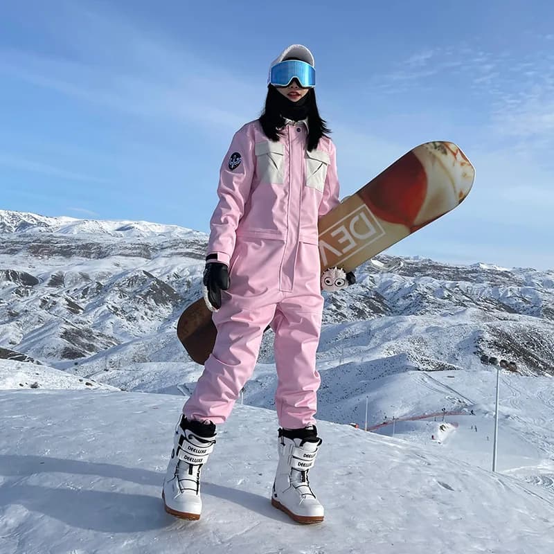 Winter One Piece Ski Suit Women Men Outdoor Snowboard Warm Jumpsuit Ski Set Snow Overalls Thickened Windproof Waterproof Clothin