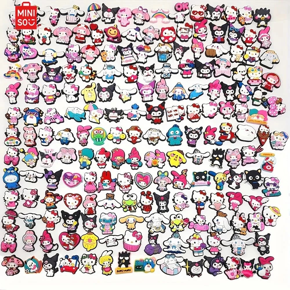 Random 10/20/30Pcs Miniso Sanrio Series Shoe Charms For Sandals,High Quality PVC DIY Shoe Decorations Accessories Christmas Gift