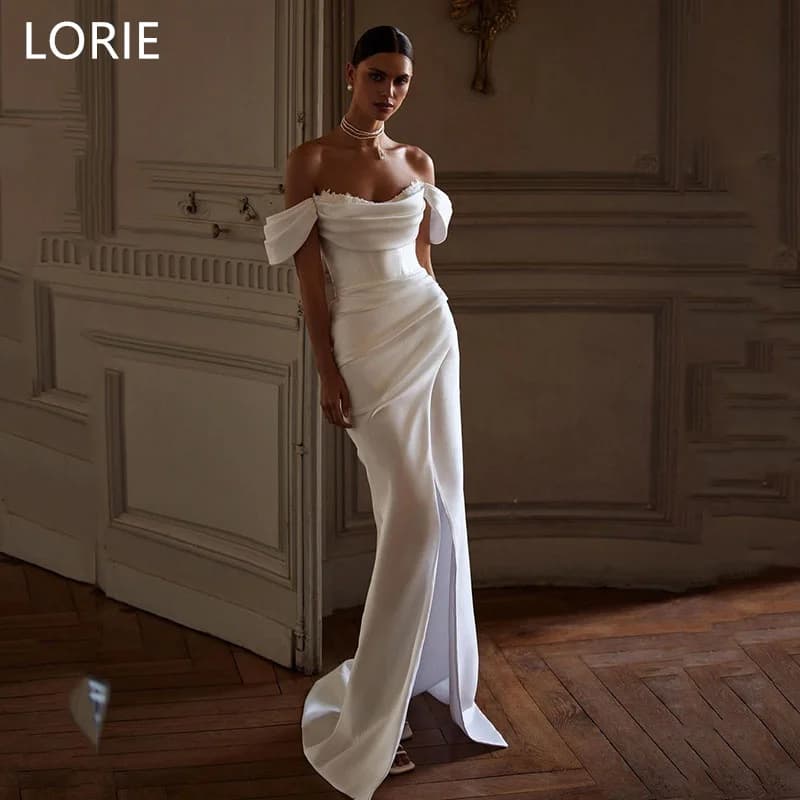 LORIE Off The Shoulder Princess Wedding Dress Appliques Satin Corset Bride Dresses Mermaid Wedding Dress Customized 2024