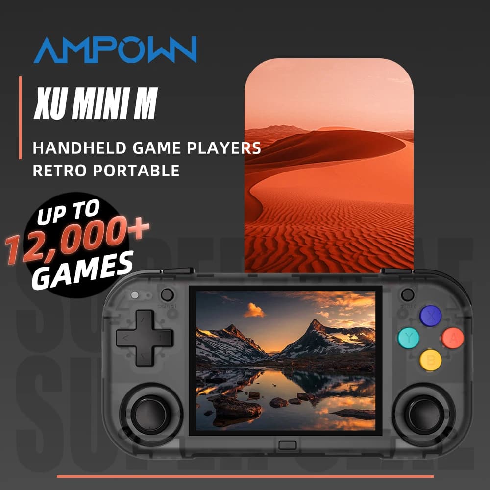 Ampown XU MINI M Handheld Game Console 2.8'' Screen Linux OS MINIM Retro Simulator Video Player Portable Console Children Gifts