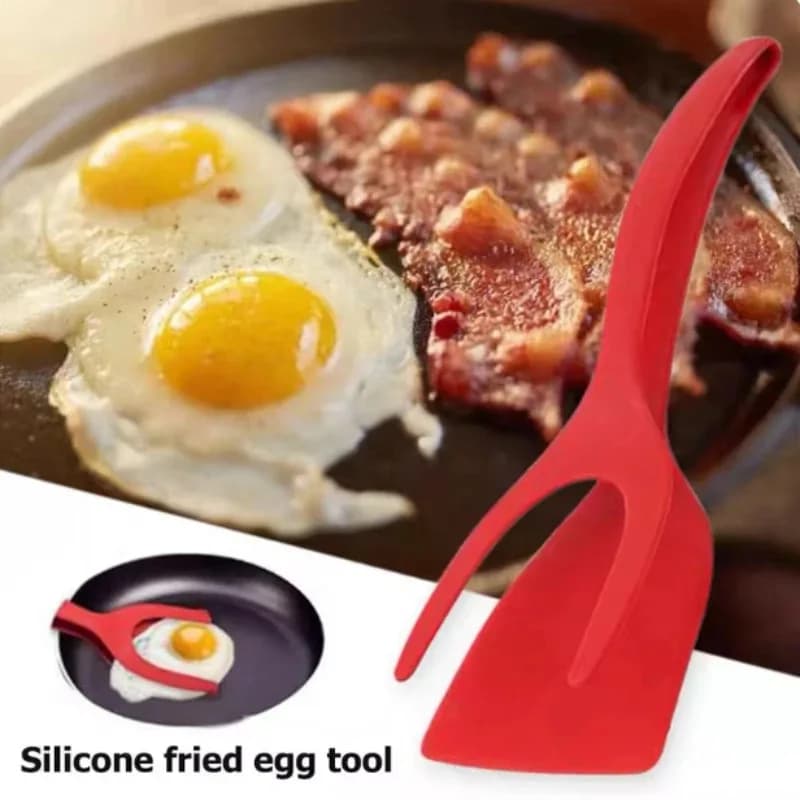 New 2 in 1 Grip Flip Spatula Tongs Egg Flipper Spatula Nylon Non Stick Coating Pancake Fish French Toast Omelet Making Tool