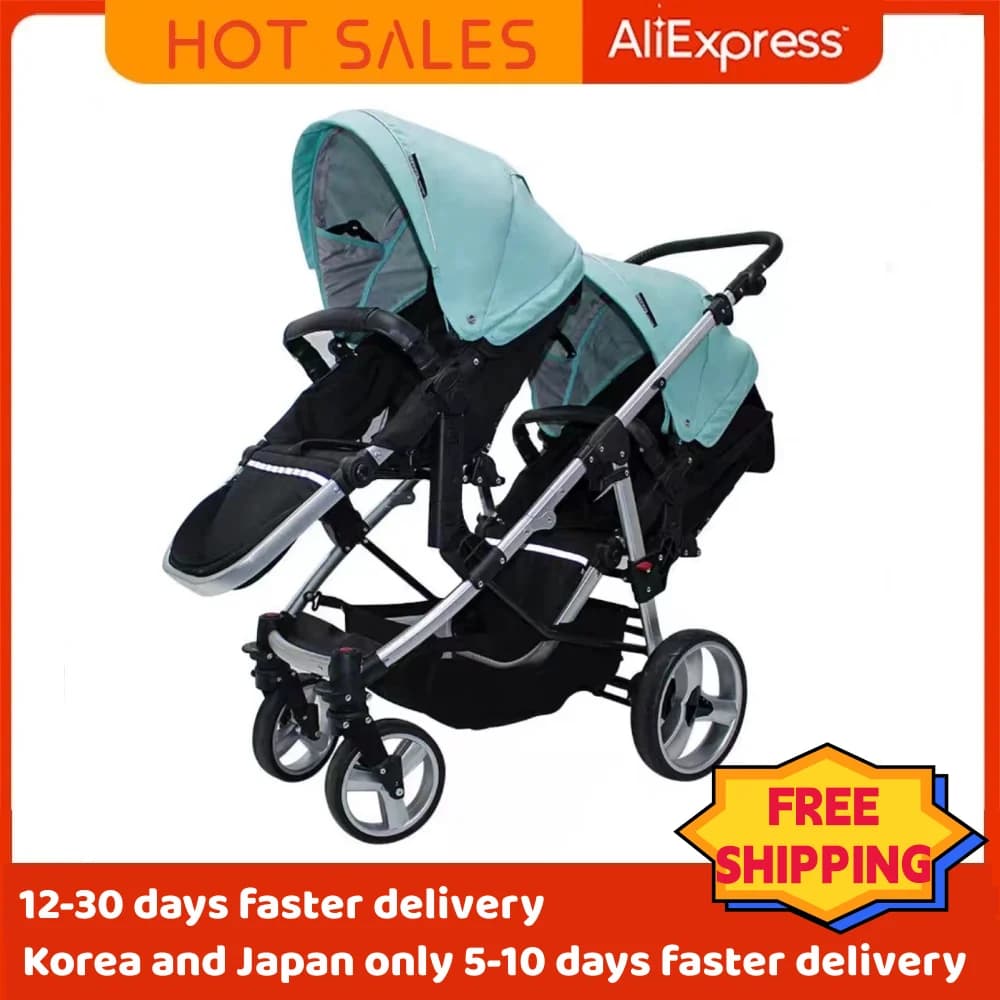TOP selling double stroller double seat stroller suitable for 0-3 years babies high view twin baby stroller with high quality