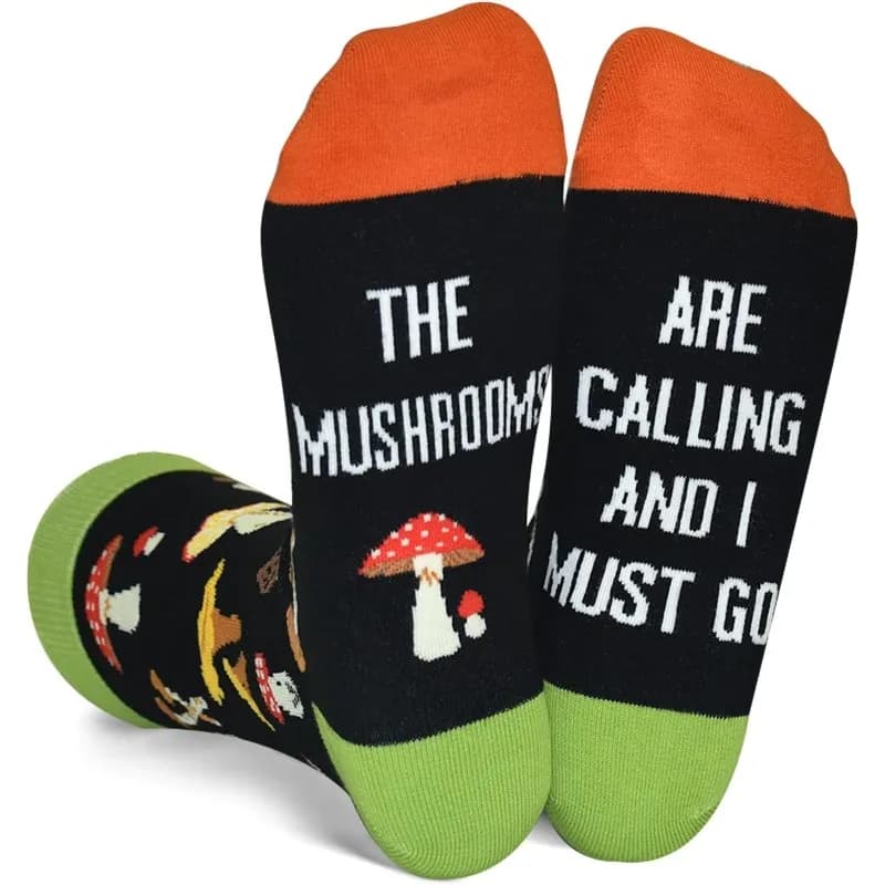 1 Pair Skateboard Hip Hop Funny New Happy Harajuku Mushroom Letter Printed Socks new