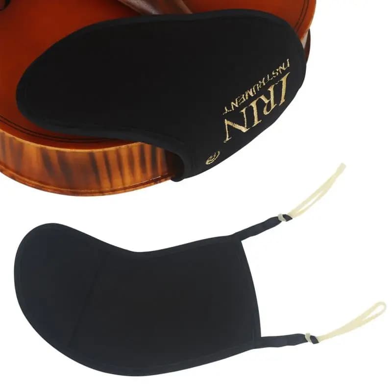 IRIN Violin Shoulder Rest with Deer Skin Velvet, Cotton, Breathable, Washable, Double Strap Design, Non-Slip