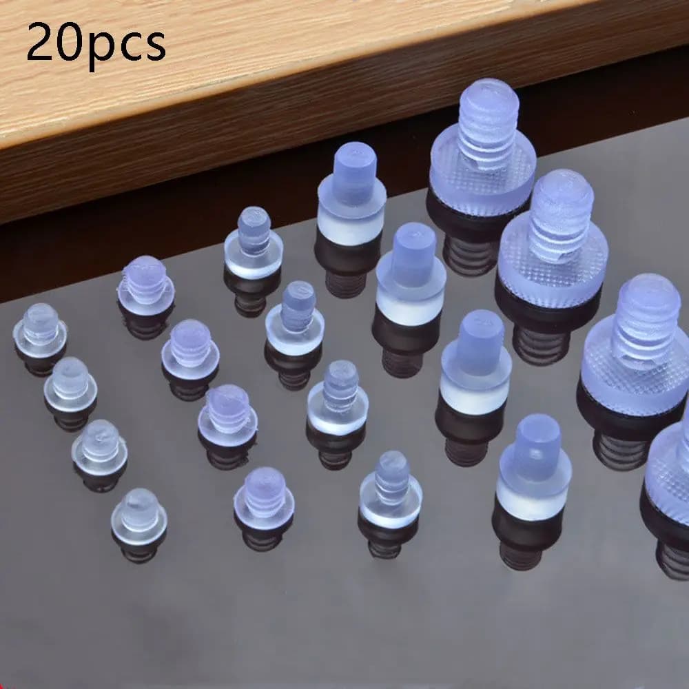 20pcs Transparent Rubber Screws Hole Plugs Anti collision Embedded Cabinet Door Bumpers Anti-slip Foot Pad Furniture Fasteners