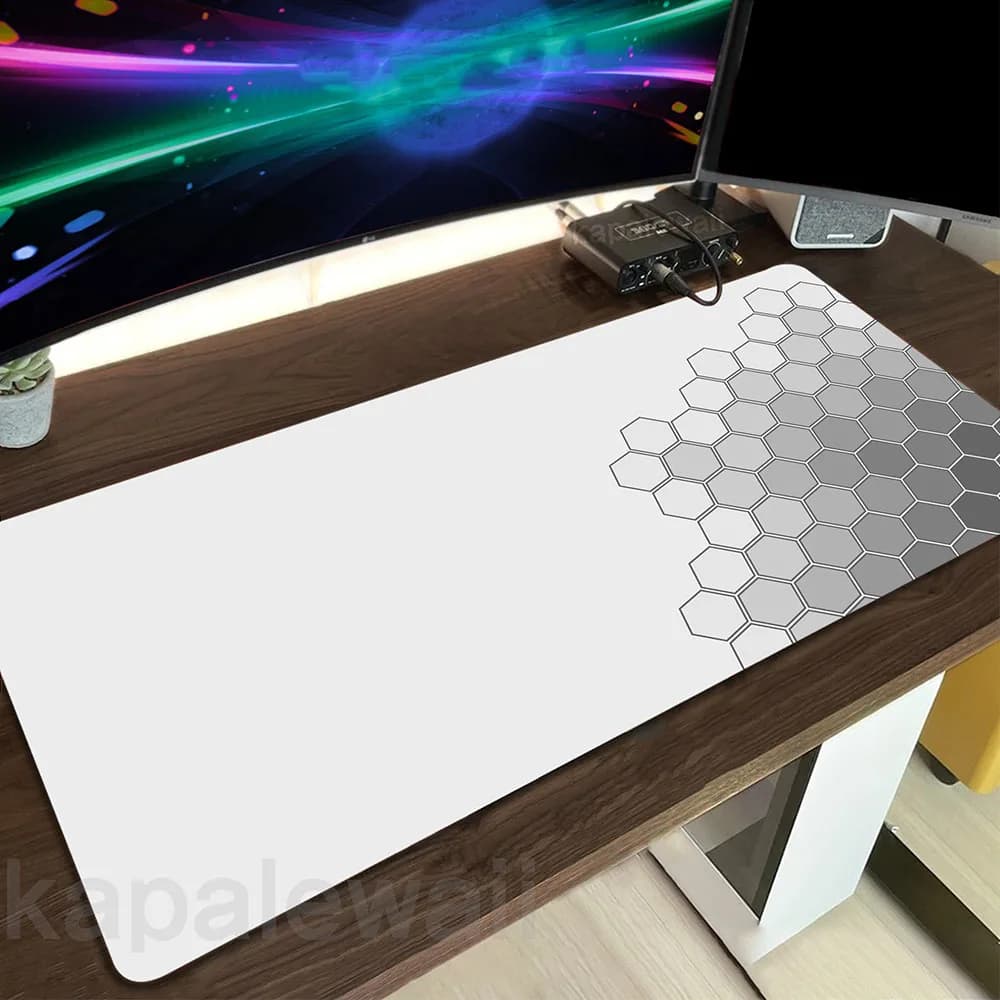 Extended Geometric Mouse Pad for Gamer Setup Gaming Triangle Mousepad 900x400mm Rubber Keyboard Pads Home Office Desk Mat