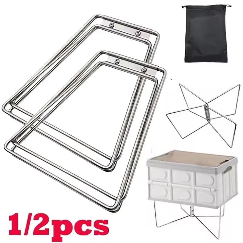 1/2Pcs Cooler Box Stand Ice Box Holder Outdoor Camping Box Storage Stand Plastic Folding Box Support Shelf Camping Supply
