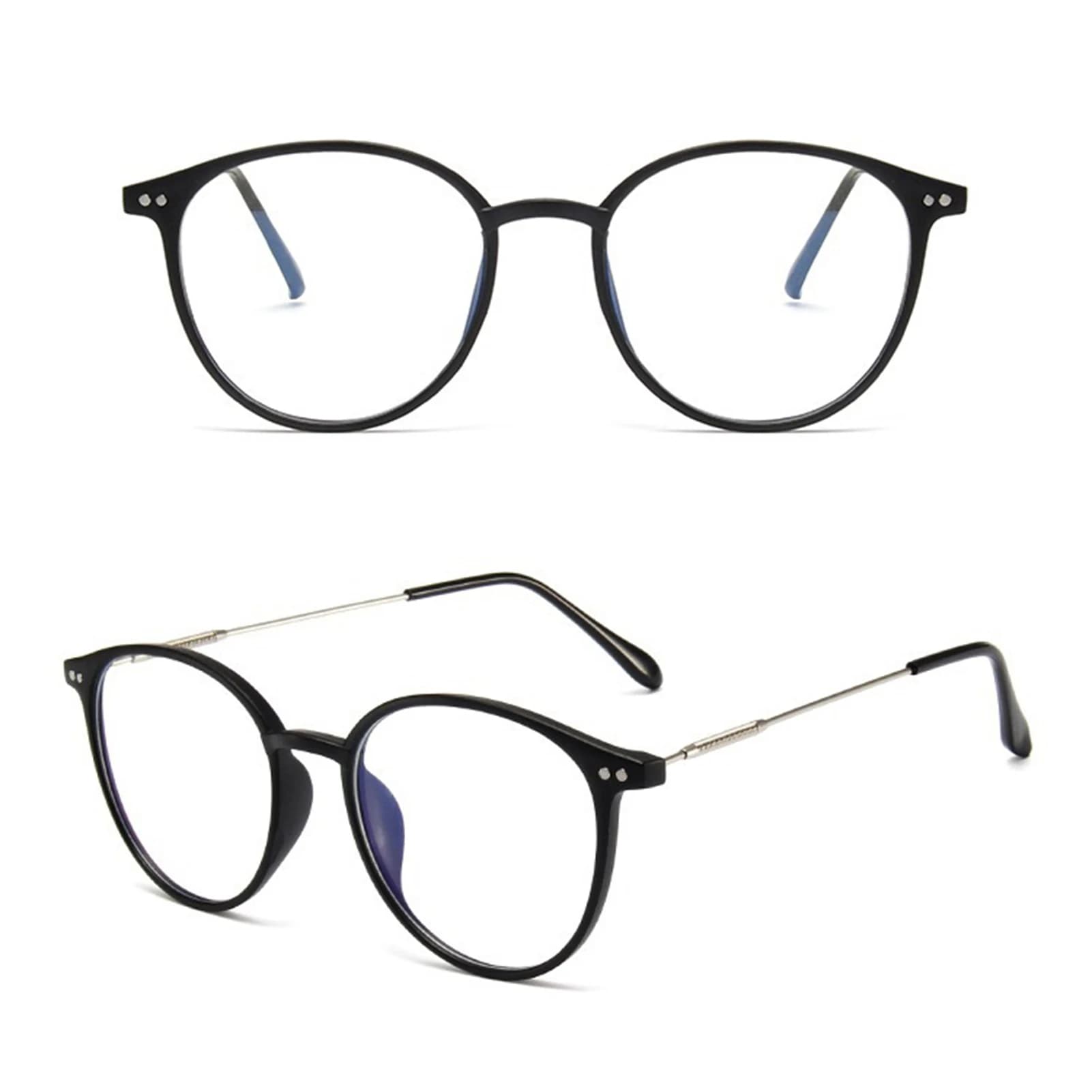 Computer Blue Light Glasses Clear Lens Large Oval Frame Blue Blockers Glasses for Gaming Reading Students