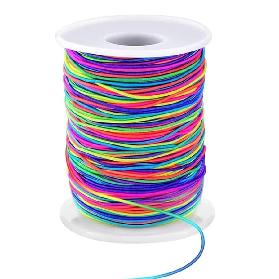 1mm Stretchy Bracelet String, Sturdy Rainbow Elastic String Elastic Cord for Jewelry Making Necklaces Beading and Crafts