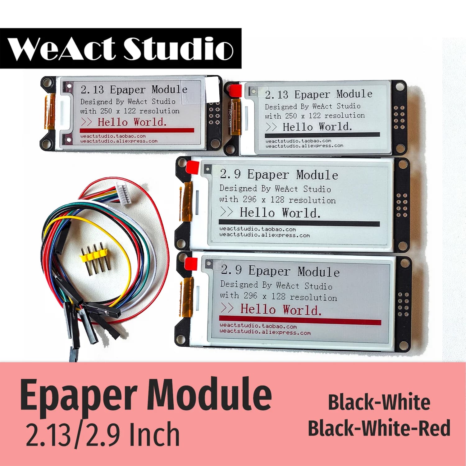 WeAct 2.9'' 2.13" 2.9 2.13 Inch Epaper Module E-paper E-Ink EInk Display Screen SPI Black-White Black-White-Red
