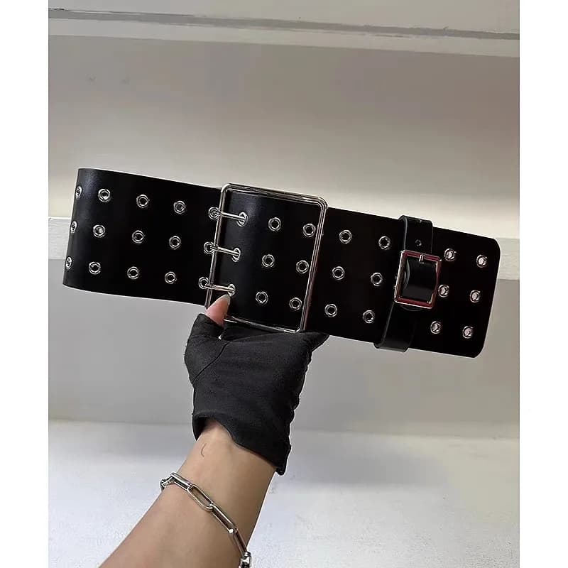 Women's Fashion Hollow Out Genuine Leather Corset Female Cummerbund Coat Waistband Dress Decration Wide Belt J117