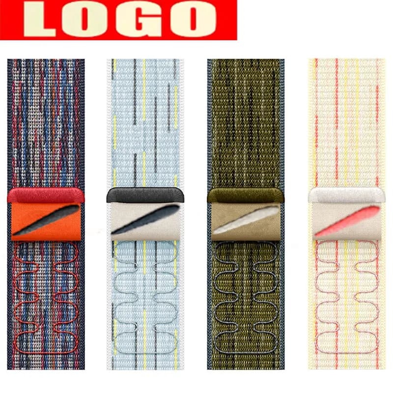 Nylon Loop For Apple Watch Strap 45mm 44mm 49mm 46mm 40mm 41mm 38mm 42mm Correa Bracelet iWatch Series 6 Se 7 8 9 10 ultra2 band