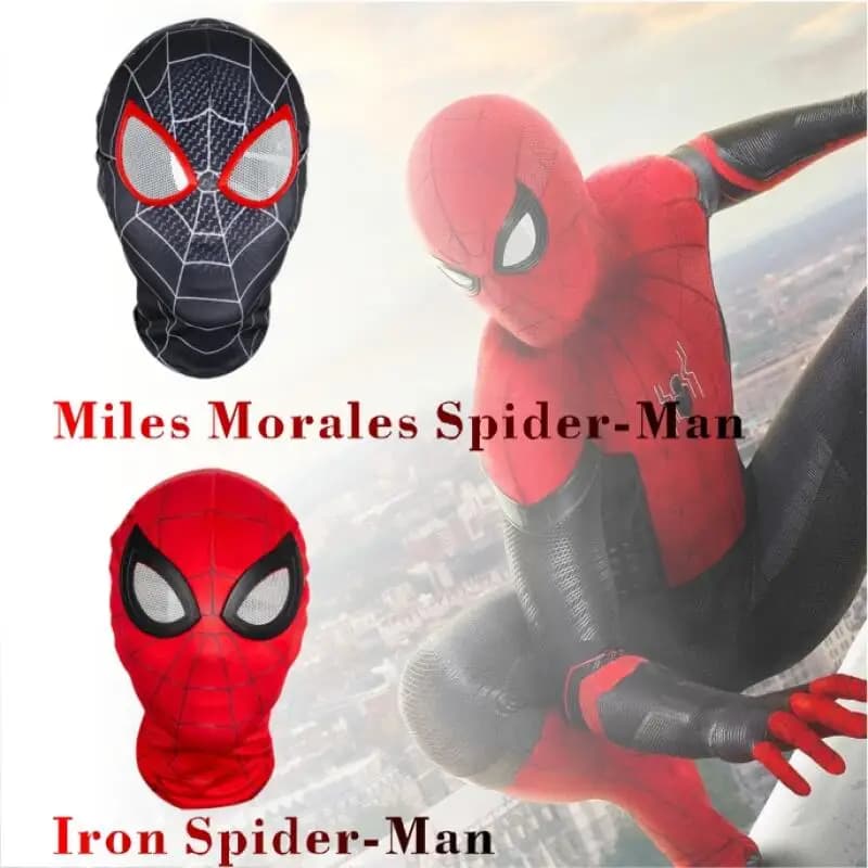 Spiderman Mask Full Face Cover Miles Morales Gwen Stacy Iron Spider-Man Cosplay Costume Mask Prop for Halloween Kid Adult Gift
