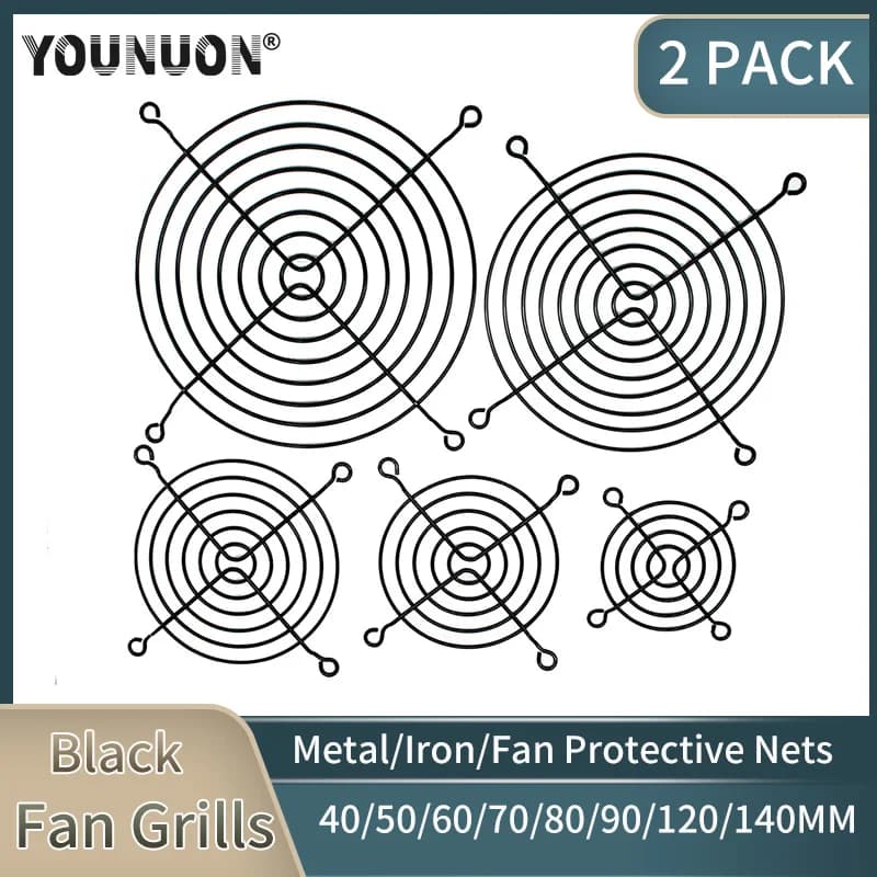2PCS 60mm 80mm 90mm 92mm 120mm 140mm Fan Grills Metal Mesh Finger Guard Protective Net Fan Grill Computer Case Fan Grill