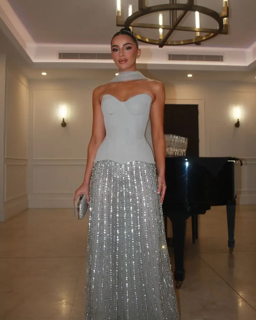 Customized Evening Dresses Sleevesless Sky Blue Prom Dresses vestidos de novia Zipper Floor Length Party Dresses Saudi