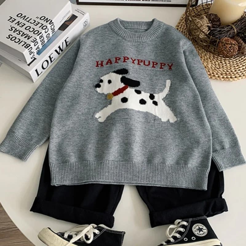 Boys Woolen Sweater Cotton Knitting Windbreak 2024 Gray Plus Thicken Autumn Winter Outwear Christmas Gift Warm Children's Clothi