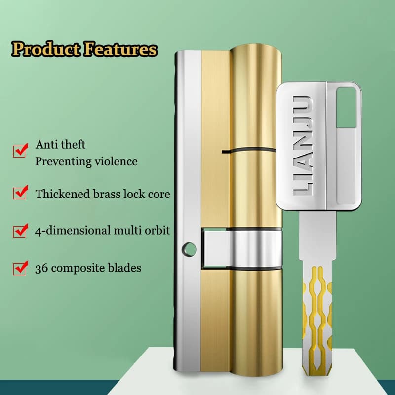 High Quality European Standard All Copper Clindros, Anti-theft Door Locks At The Entrance of Indoor and Outdoor Doors, 8pcs Keys