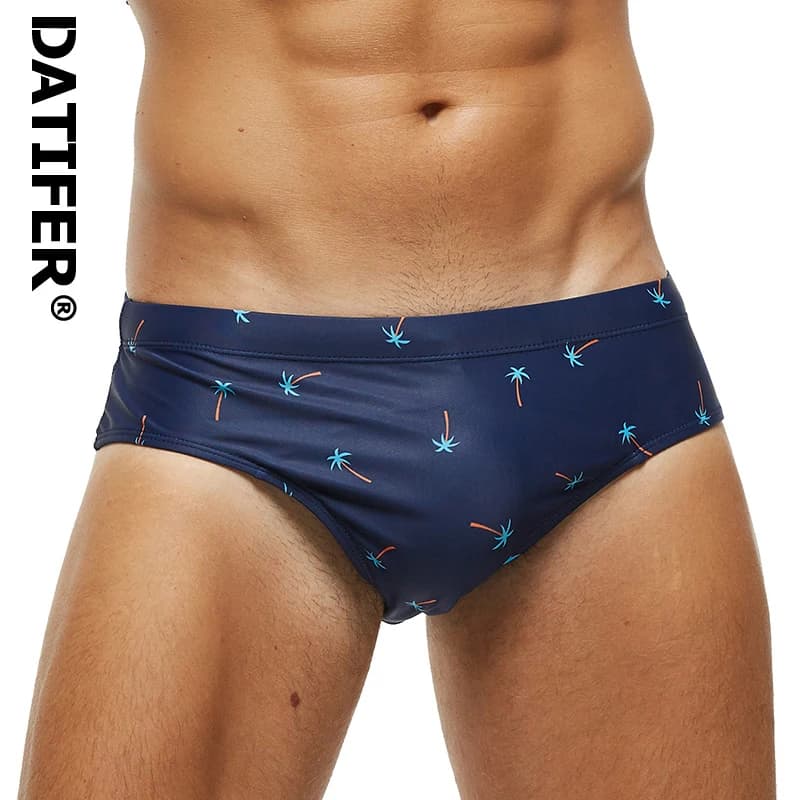 2025 Datifer New Mens Swim Briefs Sexy Short Homme Push Breathable Pad Men's Swimsuit Shorts Underpants Puls Size Swimsuir