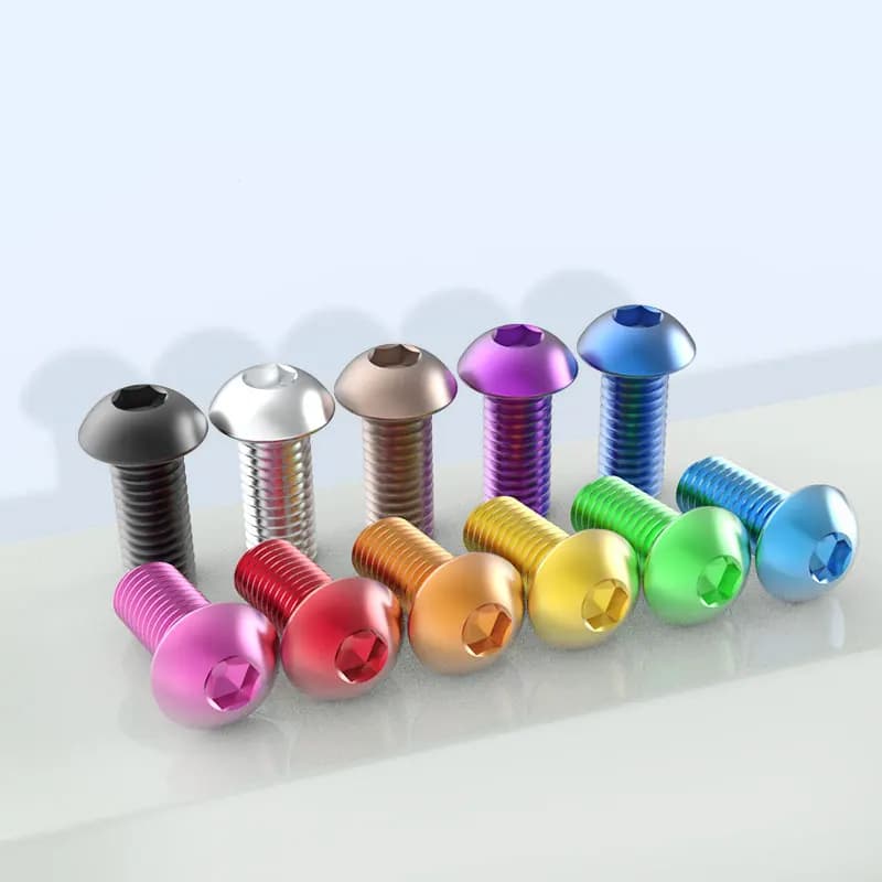 Aluminum Alloy Half-round Head Inner Hexagon Screw Round Cup Pan Head Screw m2 m3 m4 Bicycle Modification Screw