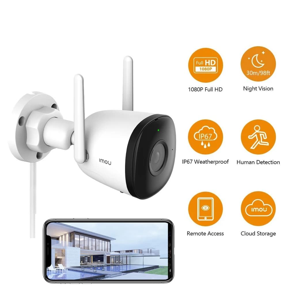 IMOU 4MP 3MP Bullet 2C Wi-Fi Camera Dual Antenna Outdoor Night Vision IP67 Weatherproof Recording AI Human Detection