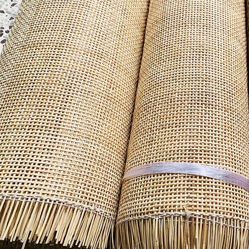 Natural Rattan Indonesian Cane Webbing Roll Material for Furniture Decoration Hollow Lattice Weaving Mat Chair Cabinet Repair