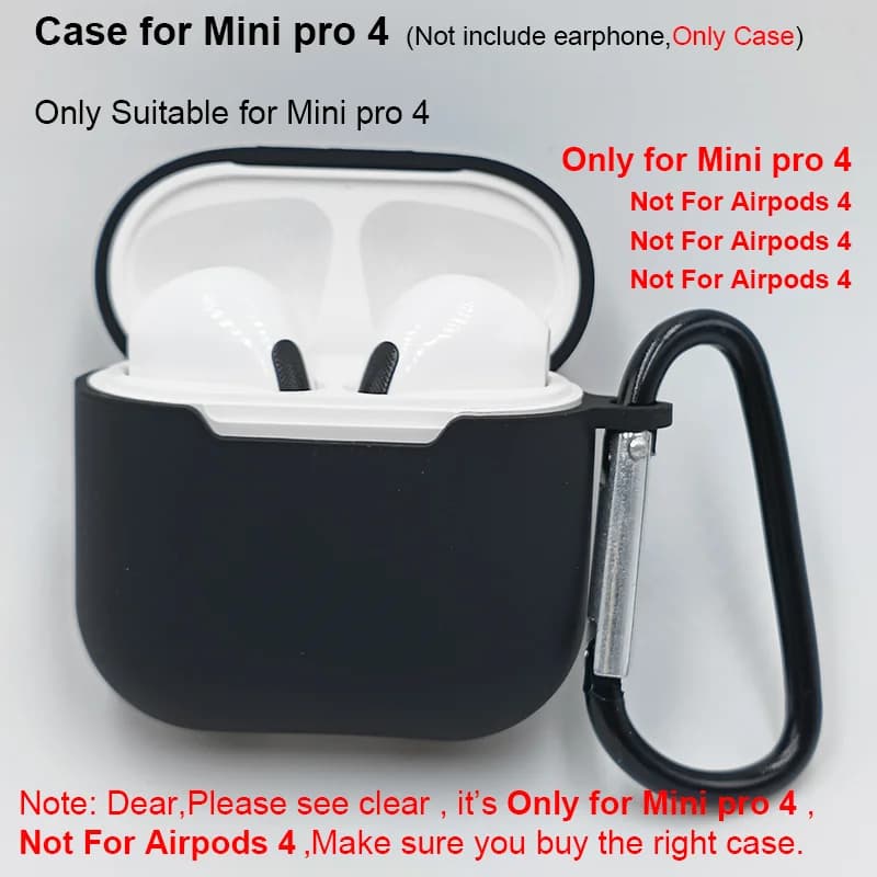 Case For TWS Mini Pro4 (only case,no earphone) Bluetooth earphone Silicone Case For Mini Pro 4 Cover Case Mini Pro4 accessories