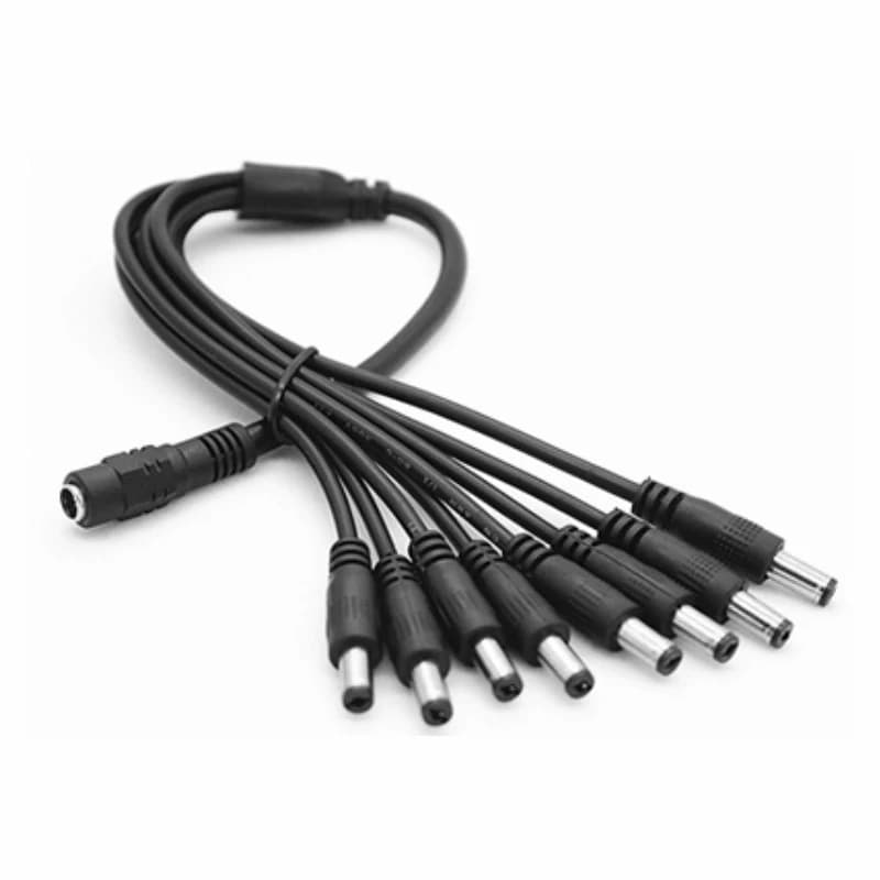 5.5 x 2.1mm 1 Female to 2 4 8 Male DC Power Splitter Plug Cable Adapter 12V For CCTV Home Security Camera Accessories DVR LED