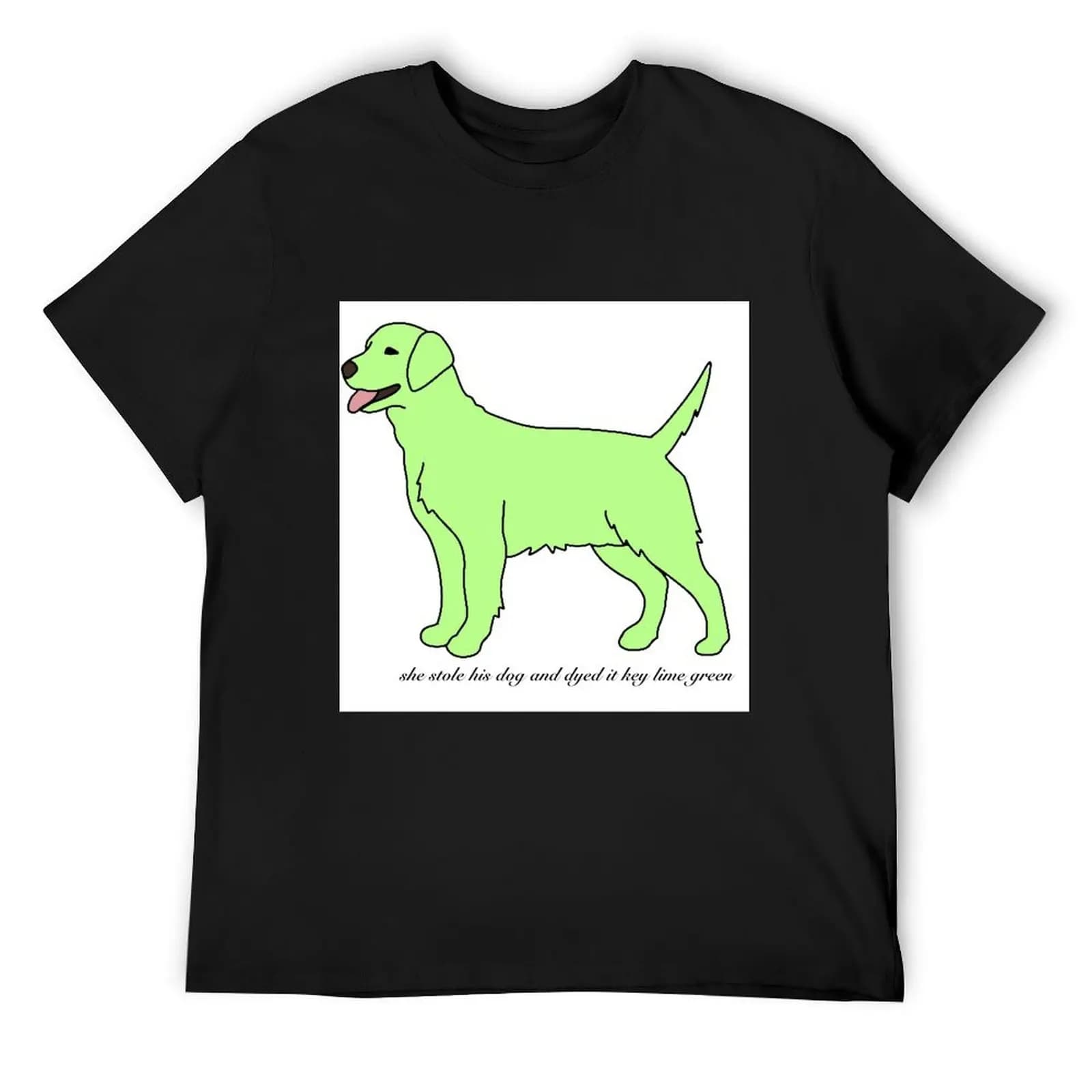 Key Lime Green Dog T-Shirt man clothes korean fashion anime shirts men