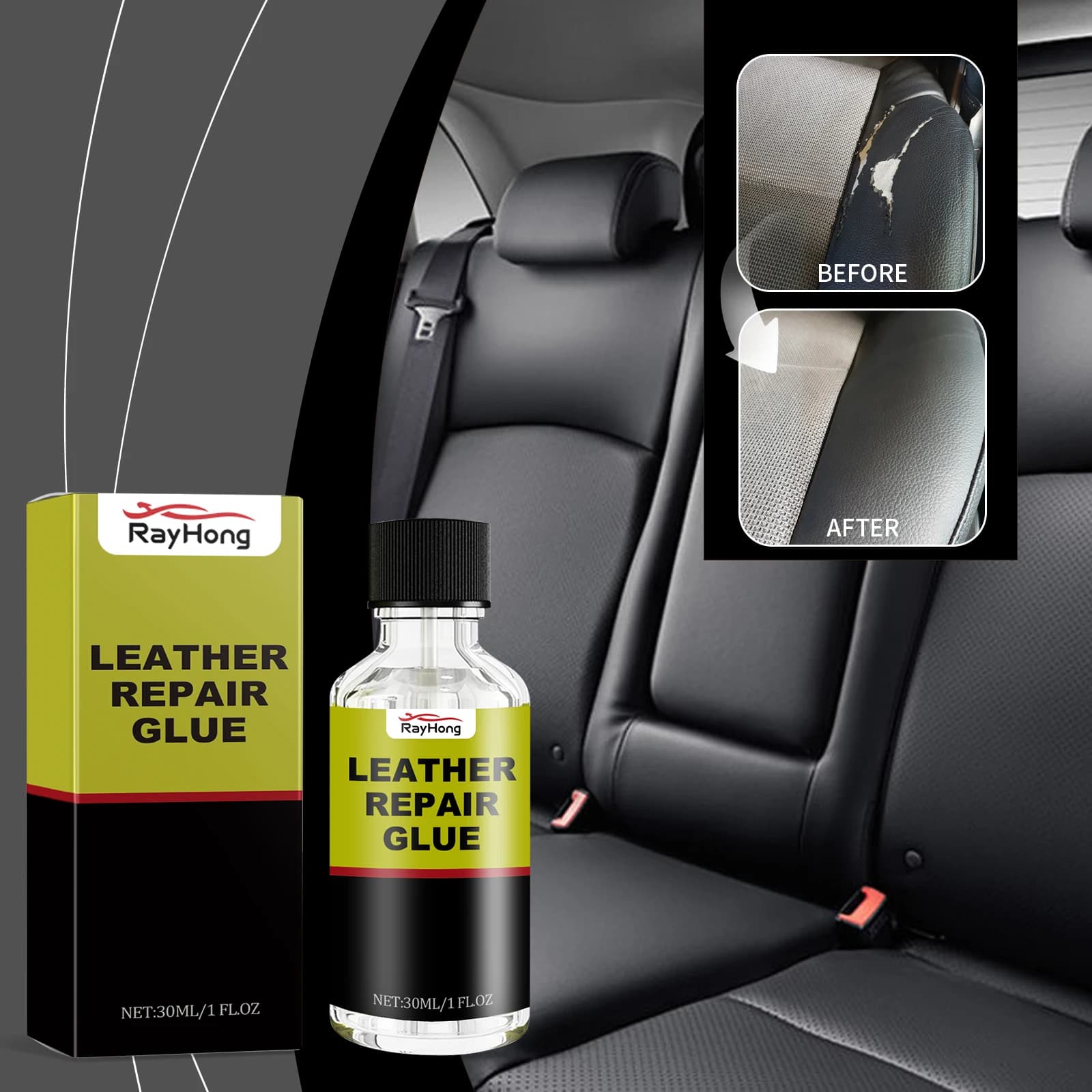 Professional Car Leather Repair Gel For Scratches, Cracks - Restore Shine, Quick Fix Leather Glue Kit For Seats,Sofa Care(30ml)