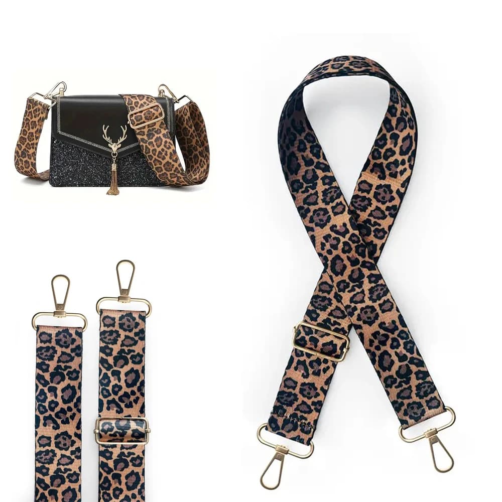 Leopard Print Crossbody Strap - Adjustable, Stylish Replacement for Handbags, Purses, and Wallets with Easy Shoulder Conversion