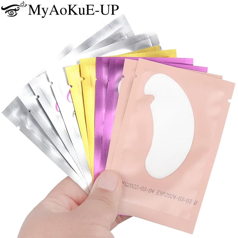 50 Pairs Eyelash Extension Patches Hydrogel Eye Pad U Shaped Lash Lifting Gel Paper Stickers Protect Isolation Patch Makeup Tool