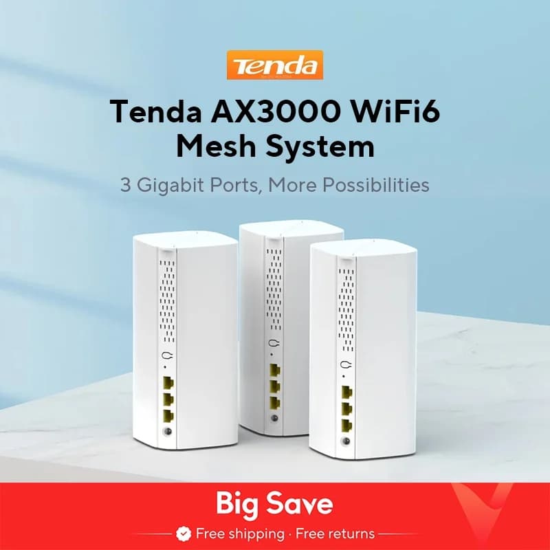 Tenda AX3000 WiFi6 Mesh System EM/MX12 Wireless Router Wi-Fi6 Mesh WiFi Router up to 7000 sq.ft. Wifi range extender WIFI 6 Mesh