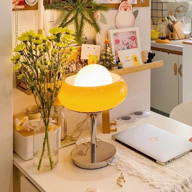 Egg Tart Lamp Retro Medieval Style Decoration Creative Luxury Floor Lamp Table Lamp Nordic Modern Bedside Table Bedroom Creative