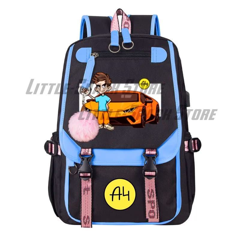 Merch A4 Lamba Children Students Schoolbag USB Charging Kids backpack high quality Boy girl Teens school bag Laptop Shoulder Bag