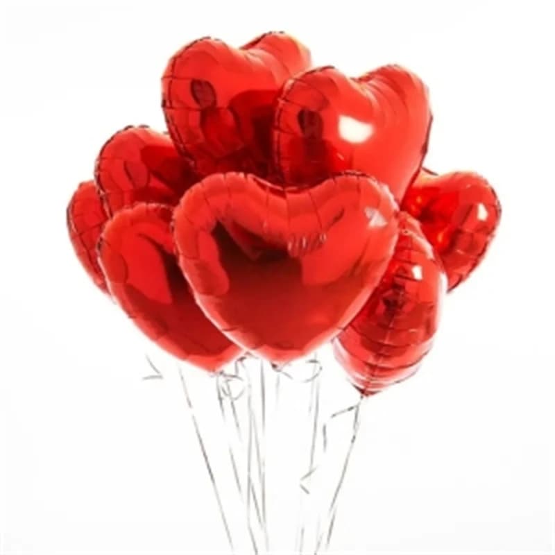 10pcs 18inch Red Love Heart Shape Foil Balloons Wedding Birthday Party Decoration Ballons