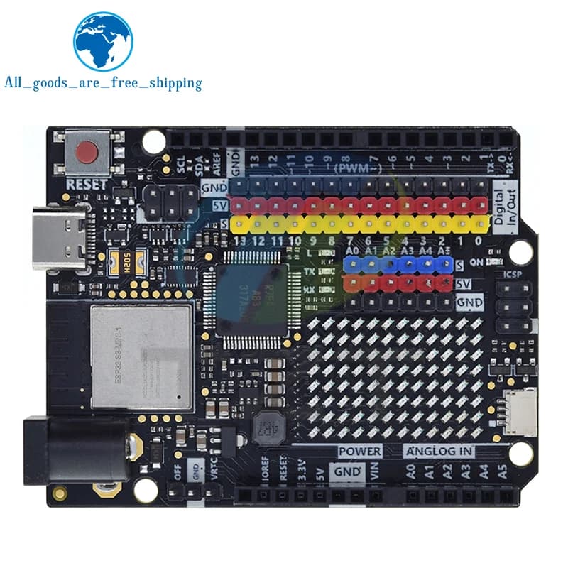 TZT UNO R4 Minima Type-C USB ESP32-S3 WIFI Edition Development Board For Arduino Programming Learning Controller