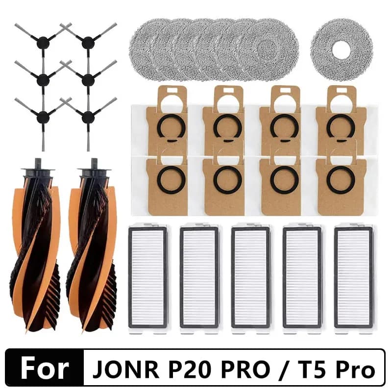 For JONR P20 PRO / T5 Pro Robot Vacuum Cleaner Accessories Main Side Brush Hepa Filter Mop Cloth Replacement