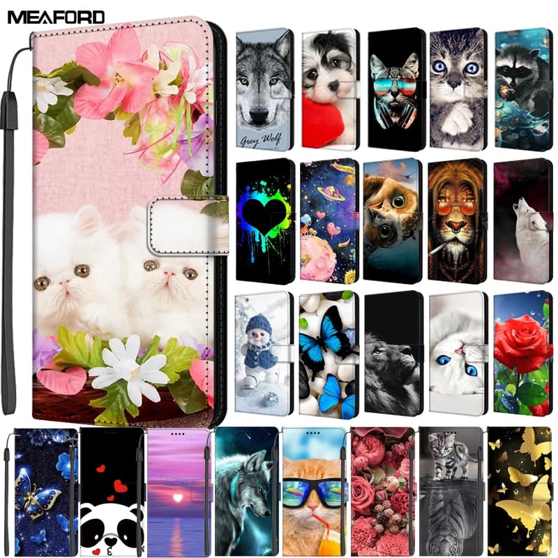 Leather Flip Cover For Umidigi A11 Pro Max Case A13 A9 Pro A13S Cute Cartoon Stand Book Cover for Umidigi A13 Pro Shockproof Bag