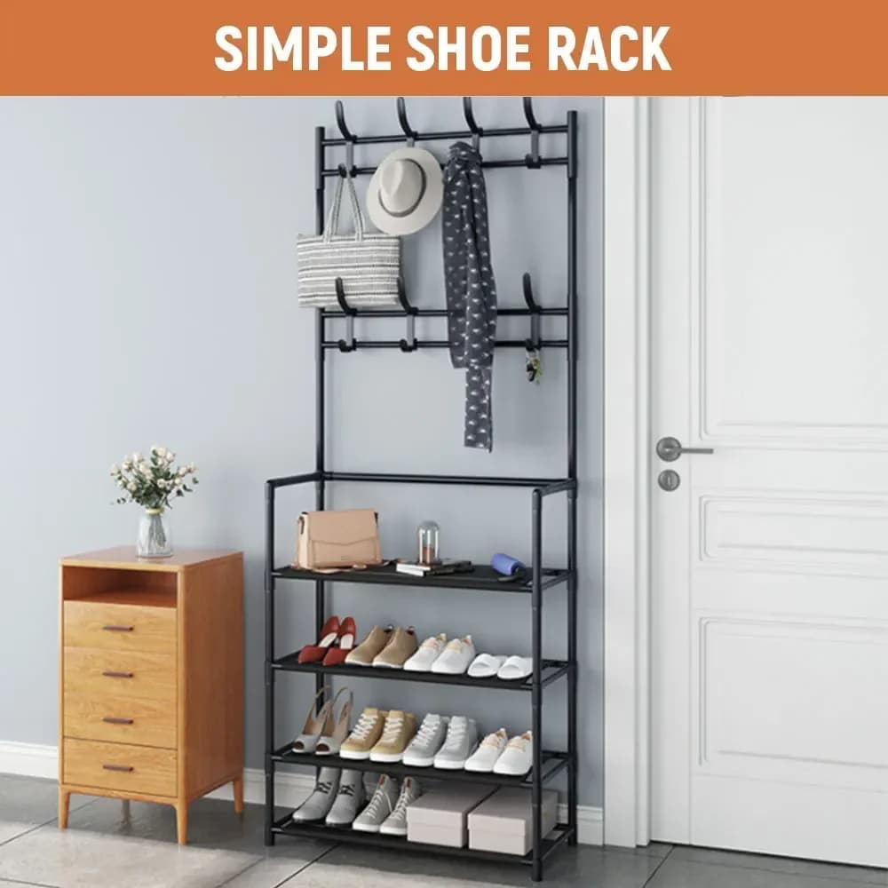 Clothes Hat Hangers Shoe Rack Multi-layer Shoe Rack Simple Floor Shoes and Hat Racks Load-bearing Living Room Organizer Shelf