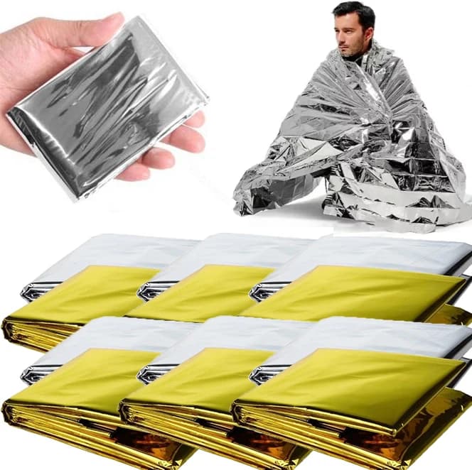 1-10pcs Thermal Survival Blanket Foil Space Blanket Windproof Portable Camping Hiking Emergency Marathons All Weather Conditi